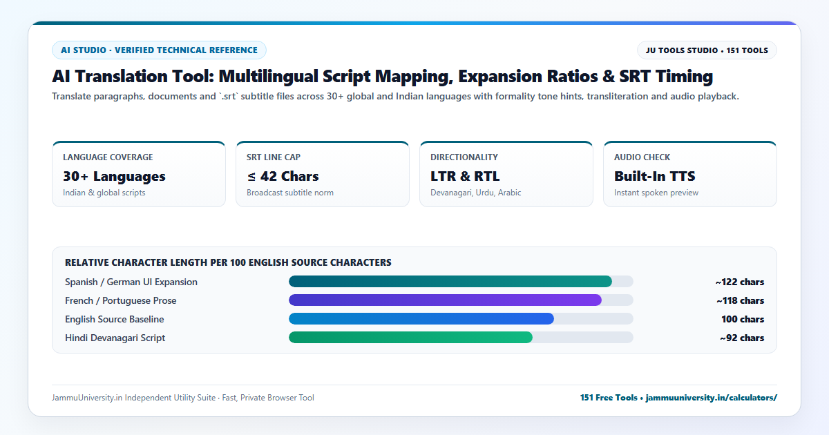 AI Translation Tool infographic illustrating deepL alternative, translate document ai, audio translation ai and real time translator benchmarks