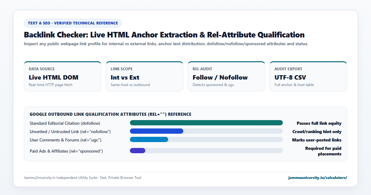 Backlink Checker infographic illustrating check website links, inbound links, SEO backlink analyzer and link profile benchmarks