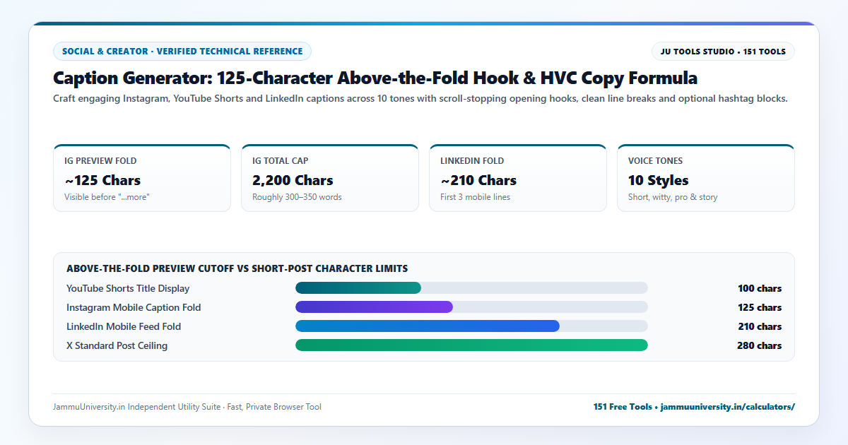 Caption Generator infographic illustrating instagram caption maker, ai captions, photo caption generator and social media copywriter benchmarks
