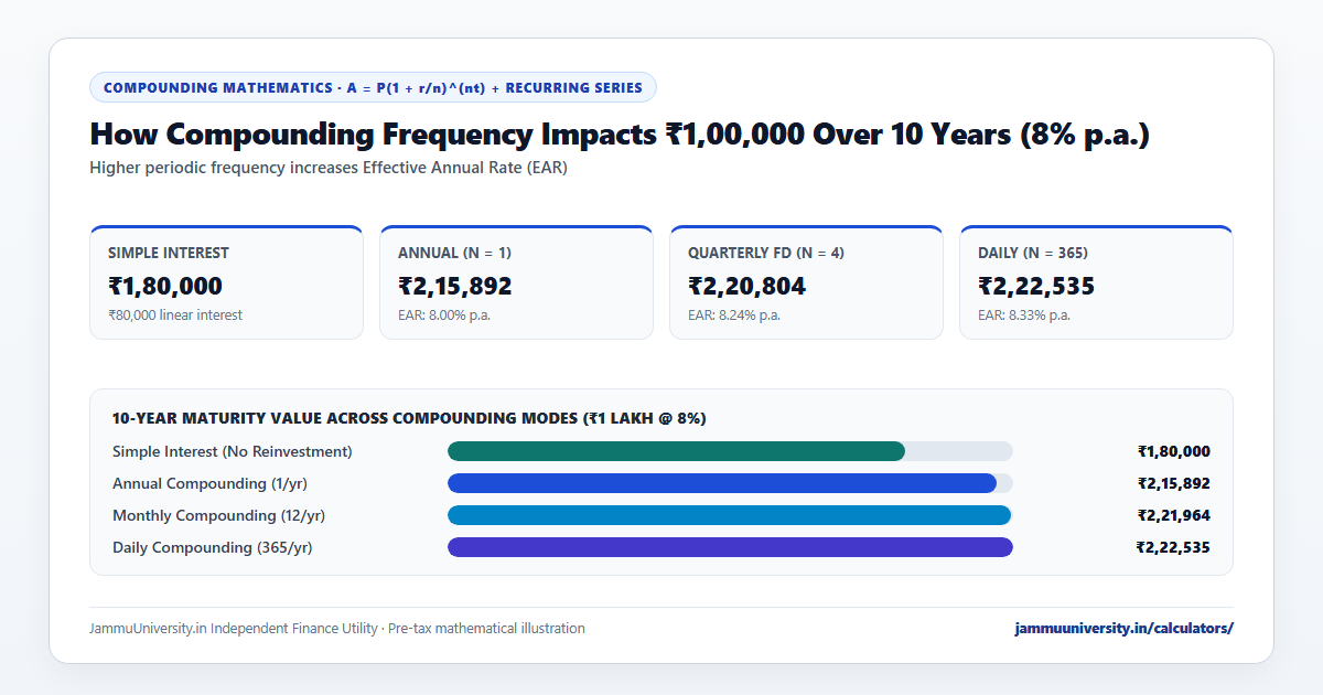 Compound Interest Calculator chart comparing compound interest calculator daily, compound interest calculator monthly, savings compound interest calculator and investment compound interest calculator