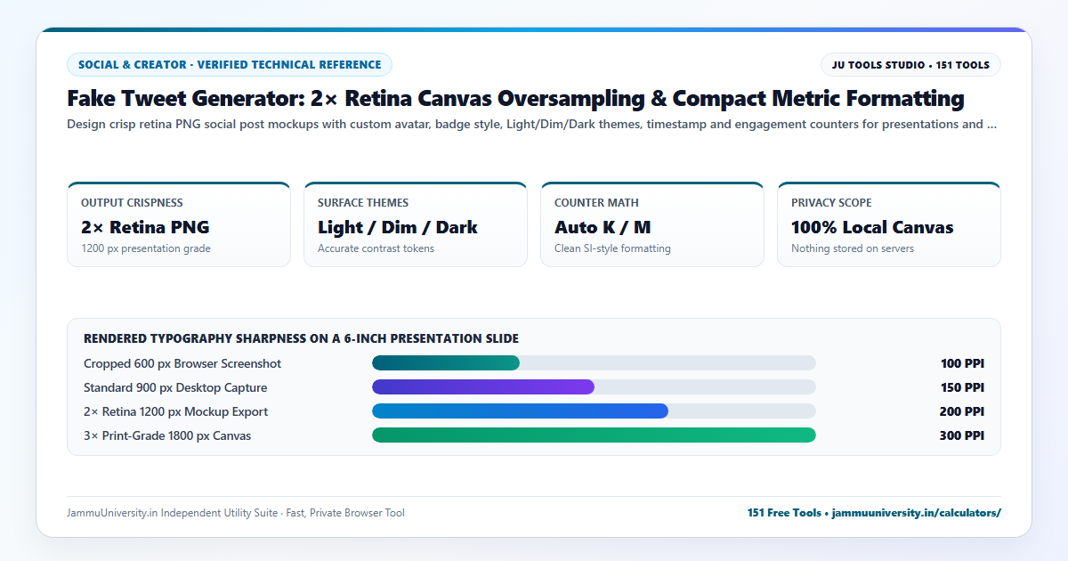 Fake Tweet Generator infographic illustrating fake tweet maker, twitter post generator, mock tweet creator and tweet designer benchmarks