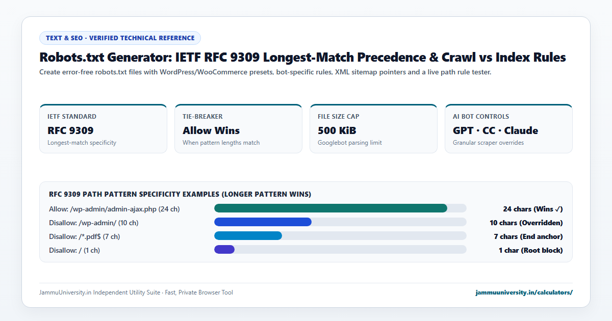 Robots.txt Generator infographic illustrating create robots file, SEO crawl instructions, disallow bots and googlebot manager benchmarks